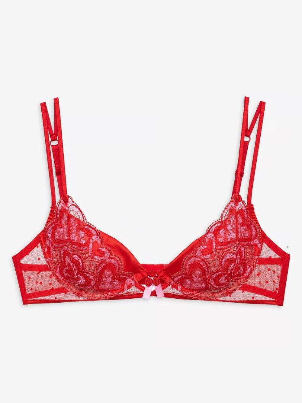 FOR LOVE & LEMONS Heartbeat Lace Bra | Red | 32C, 34C | NWT